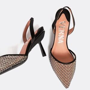 Vice Versa Convertible Heels Size 8 Everyday Heel Crystal Mesh